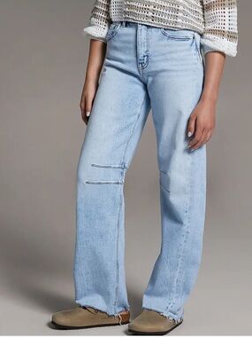 NWT BKE Billie Horseshoe Stretch Jeans Rainer 4 Wash 29x32 High Rise Wide Leg
